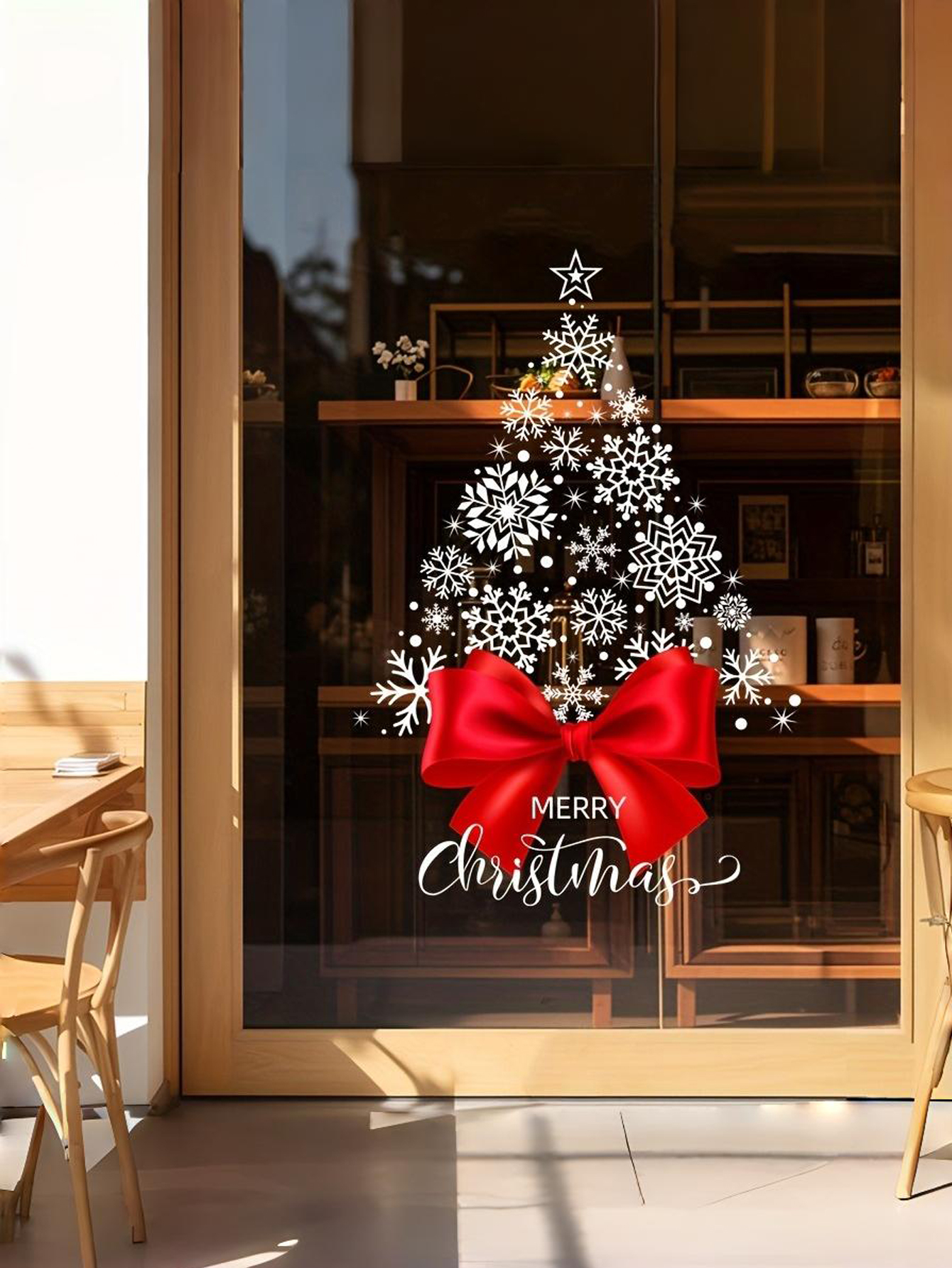 Customizable Snowflake Christmas Tree Sticker